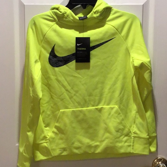 Nike Other - NWT Nike Boys Therma Hoodie Size XL Neon Yellow